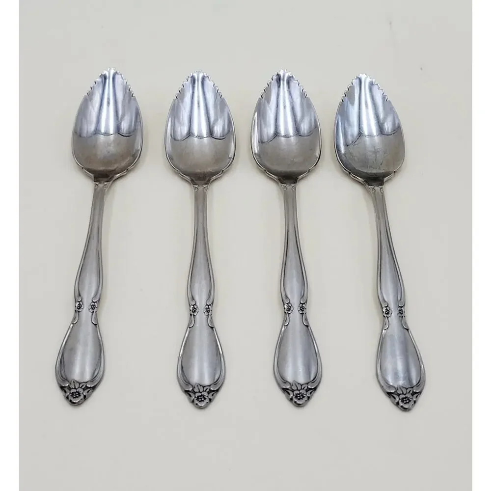 Oneida Chatelaine Fruit Spoons Grapefruit Stainless Steel Set of 4